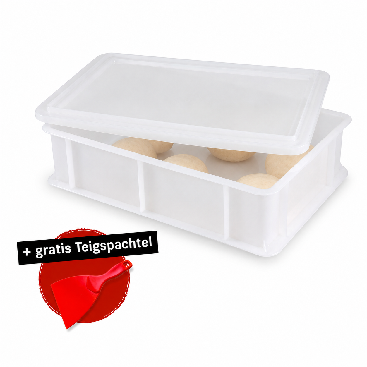 Pizza ball box (set of 1 with 1x lid) 30 x 40 x 10 cm
